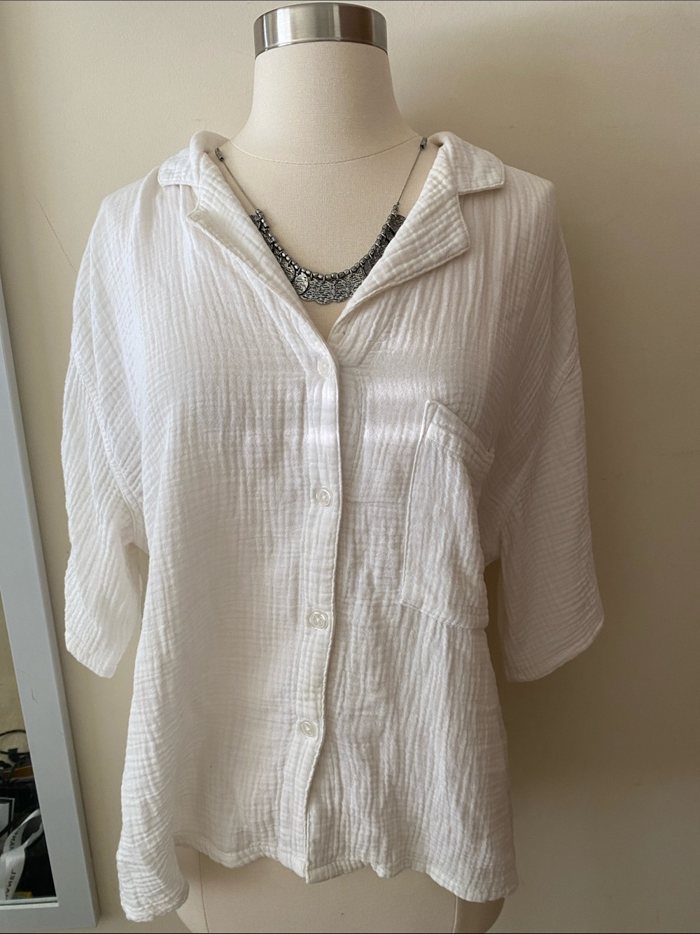 White Button-Down Shirt - Lightweight Women’s Top